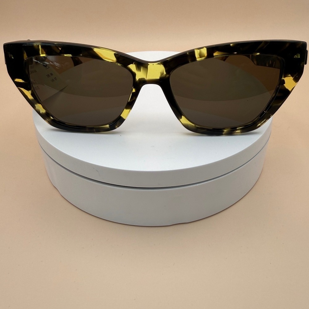 Victoria Beckham VB668S Yellow Tortoise Cat Eye Sunglasses 012 55-16-145 New